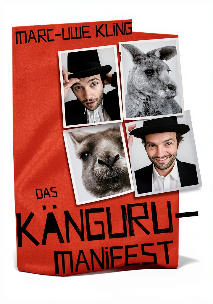 Installing German Humor Book by Ullstein Ebooks - Die Känguru-Werke on a wooden desk