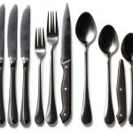 Astercook 24-Piece Black Silverware Set Flatware with Steak Knives-0