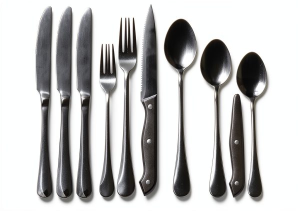 Astercook 24-Piece Black Silverware Set Flatware with Steak Knives-0
