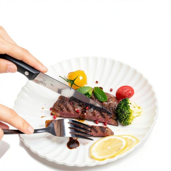 Astercook 24-Piece Black Silverware Set Flatware with Steak Knives-4
