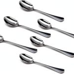 Wesdxc56 Demitasse Espresso Spoon Set of 6 Mini Stainless Steel 4.7in-0