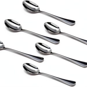 Wesdxc56 Demitasse Espresso Spoon Set of 6 Mini Stainless Steel 4.7in-0