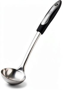 Soup Ladle Zulay Kitchen 12" Steel with Non Slip Silicone Handle-0