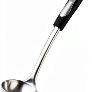 Soup Ladle Zulay Kitchen 12" Steel with Non Slip Silicone Handle-0