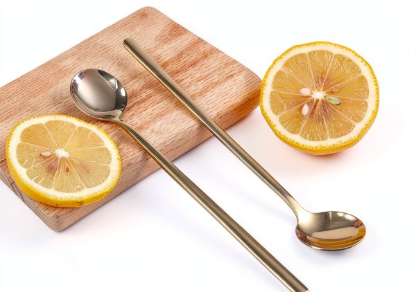 Coffee Spoon 6.7" Long Handle Gold Stainless Steel Set of 4 by GENRICE-5
