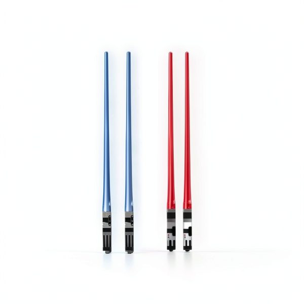 Lightsaber Chopsticks SaberChops LED Pair – Blue Red 10in-3