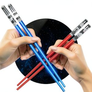 Lightsaber Chopsticks SaberChops LED Pair – Blue Red 10in-0