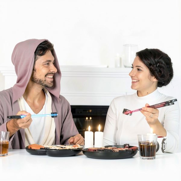Lightsaber Chopsticks SaberChops LED Pair – Blue Red 10in-1