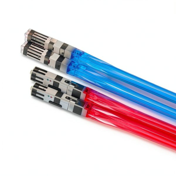 Lightsaber Chopsticks SaberChops LED Pair – Blue Red 10in-5