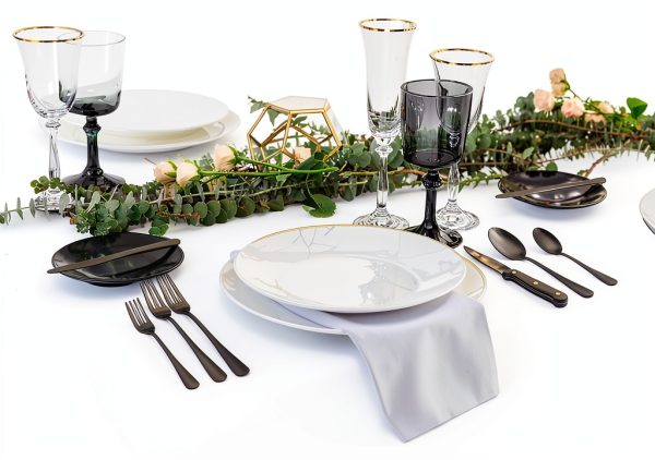 Silverware Set EWFEN 24-Piece Black Flatware for 4 with Steak Knives-5